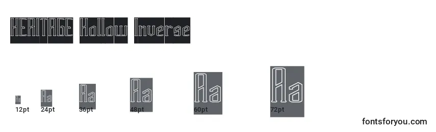 HERITAGE Hollow Inverse Font Sizes