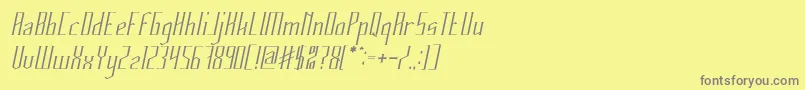 Czcionka HERITAGE Italic – szare czcionki na żółtym tle