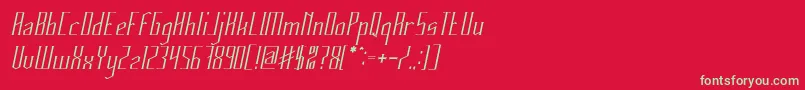 フォントHERITAGE Italic – 赤い背景に緑の文字