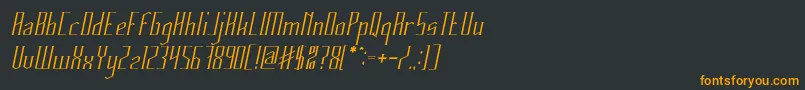 HERITAGE Italicフォントについての詳細 フォントHERITAGE Italic – 黒い背景にオレンジの文字