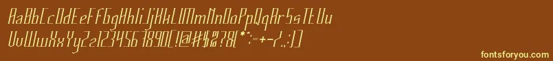 Czcionka HERITAGE Italic – żółte czcionki na brązowym tle