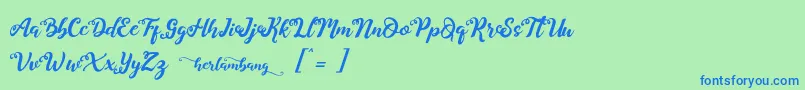 Herlambang Font – Blue Fonts on Green Background