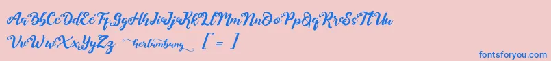 Herlambang Font – Blue Fonts on Pink Background