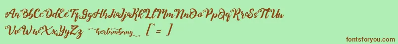 Herlambang Font – Brown Fonts on Green Background