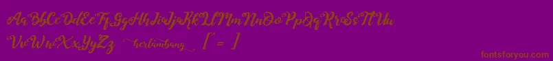 Herlambang-Schriftart – Braune Schriften auf violettem Hintergrund