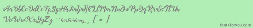 Herlambang Font – Gray Fonts on Green Background