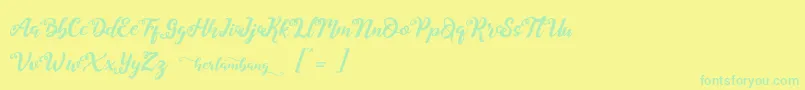 Herlambang Font – Green Fonts on Yellow Background