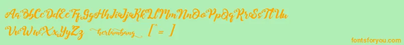 Herlambang Font – Orange Fonts on Green Background