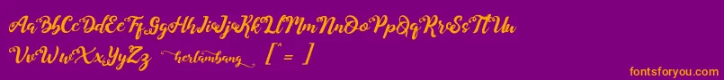 Herlambang Font – Orange Fonts on Purple Background