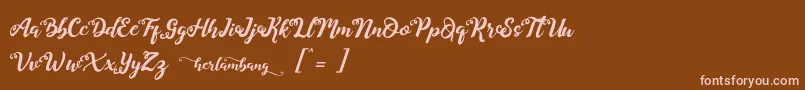 Herlambang Font – Pink Fonts on Brown Background