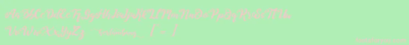 Herlambang Font – Pink Fonts on Green Background