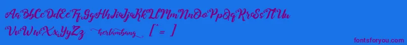 Herlambang Font – Purple Fonts on Blue Background