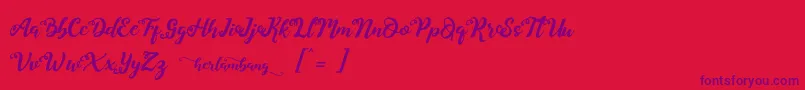 Herlambang Font – Purple Fonts on Red Background