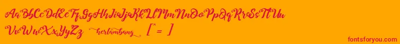 Herlambang Font – Red Fonts on Orange Background