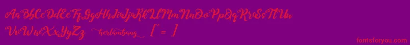 Herlambang Font – Red Fonts on Purple Background