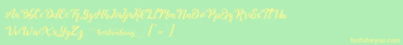 Herlambang Font – Yellow Fonts on Green Background