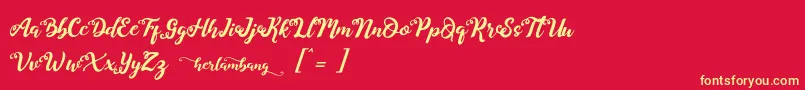 Herlambang Font – Yellow Fonts on Red Background