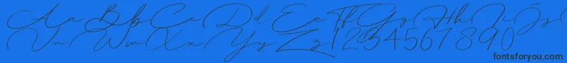 Herlyna-Schriftart – Schwarze Schriften auf blauem Hintergrund