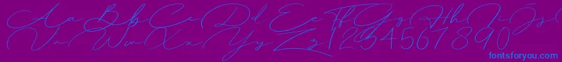 Herlyna-fontti – siniset fontit violetilla taustalla