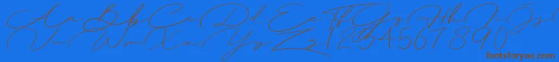 Herlyna Font – Brown Fonts on Blue Background