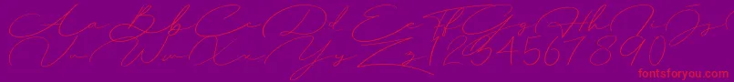 Fonte Herlyna – fontes vermelhas em um fundo violeta