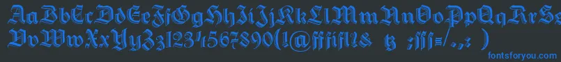 Hermann Gotisch Font – Blue Fonts on Black Background