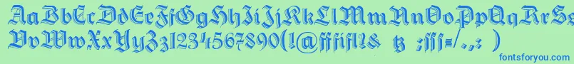 Hermann Gotisch Font – Blue Fonts on Green Background