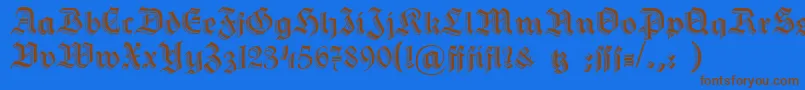 Hermann Gotisch Font – Brown Fonts on Blue Background