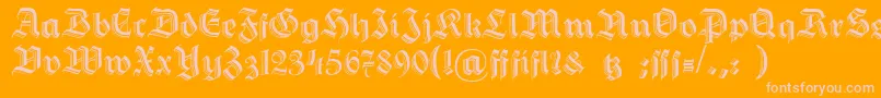 Hermann Gotisch Font – Pink Fonts on Orange Background