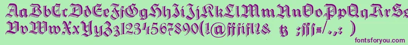 Hermann Gotisch Font – Purple Fonts on Green Background