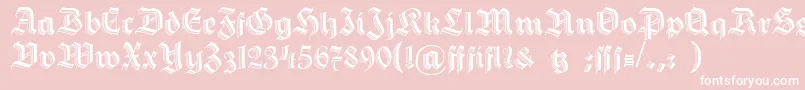Hermann Gotisch-Schriftart – Weiße Schriften auf rosa Hintergrund