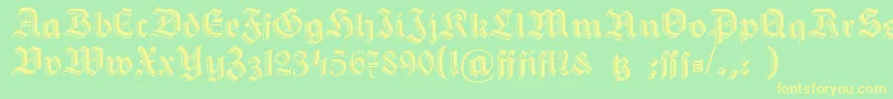 Hermann Gotisch Font – Yellow Fonts on Green Background