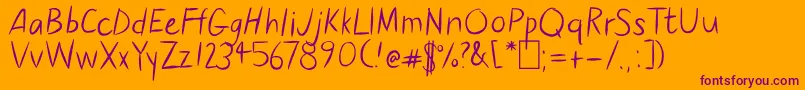 Elisana Font – Purple Fonts on Orange Background