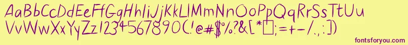 Elisana Font – Purple Fonts on Yellow Background
