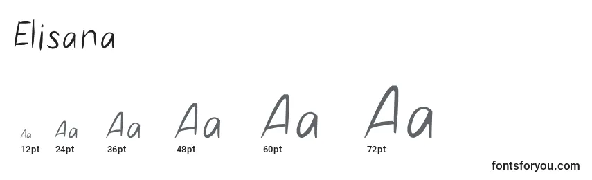 Размеры шрифта Elisana