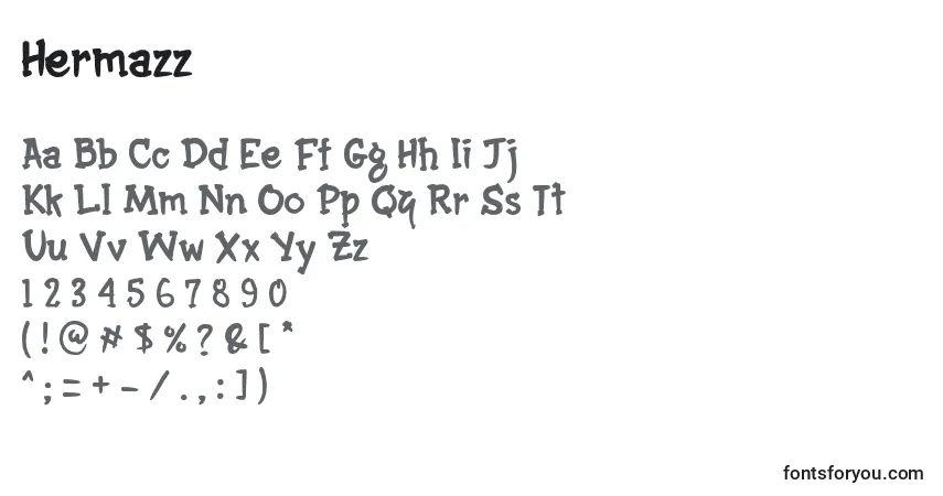 Schriftart Hermazz – Alphabet, Zahlen, spezielle Symbole