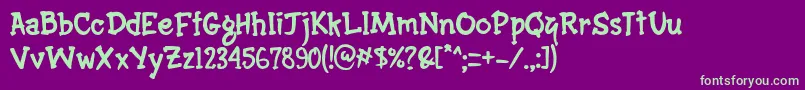 Hermazz Font – Green Fonts on Purple Background