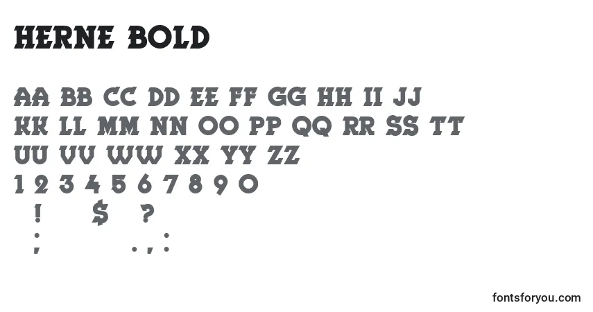 Schriftart Herne Bold – Alphabet, Zahlen, spezielle Symbole