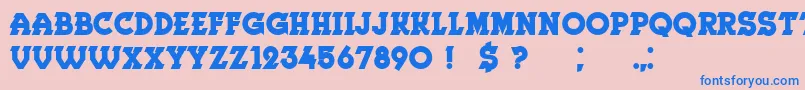 フォントHerne Bold – ピンクの背景に青い文字