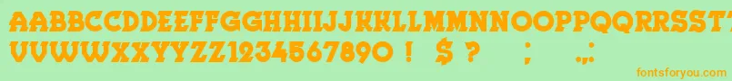 Herne Bold Font – Orange Fonts on Green Background