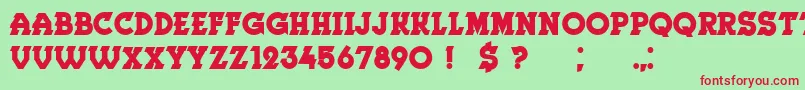 Herne Bold Font – Red Fonts on Green Background