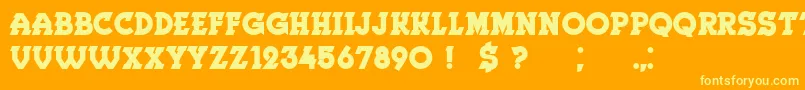Herne Bold Font – Yellow Fonts on Orange Background