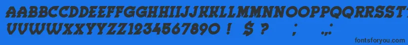 Шрифт Herne BoldItalic – чёрные шрифты на синем фоне