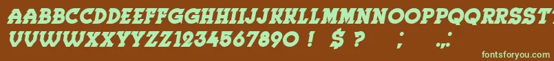 Herne BoldItalic Font – Green Fonts on Brown Background