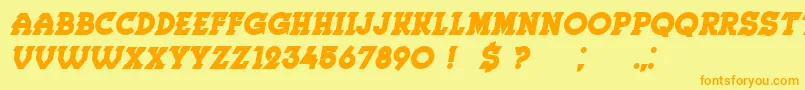 Herne BoldItalic Font – Orange Fonts on Yellow Background