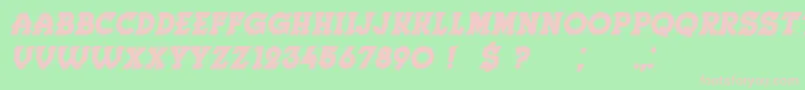 Шрифт Herne BoldItalic – розовые шрифты на зелёном фоне