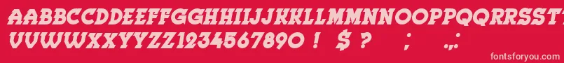 Herne BoldItalic Font – Pink Fonts on Red Background