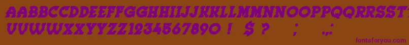 Herne BoldItalic Font – Purple Fonts on Brown Background