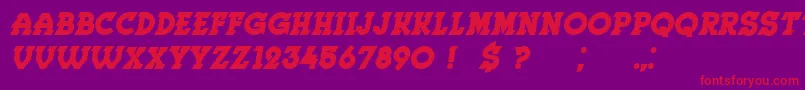 Herne BoldItalic Font – Red Fonts on Purple Background