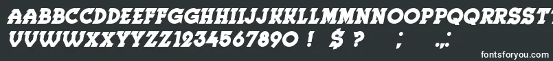Herne BoldItalic-fontti – valkoiset fontit mustalla taustalla